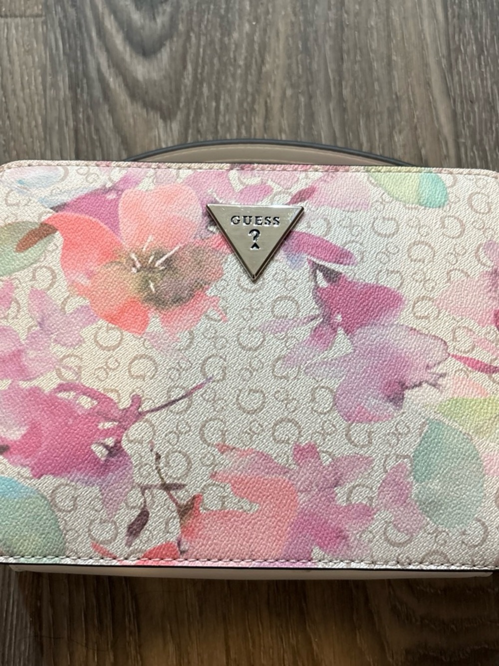 GUESS Floral Logo Crossbody in Pink and Pastel Multicolor - Picture 4 of 5